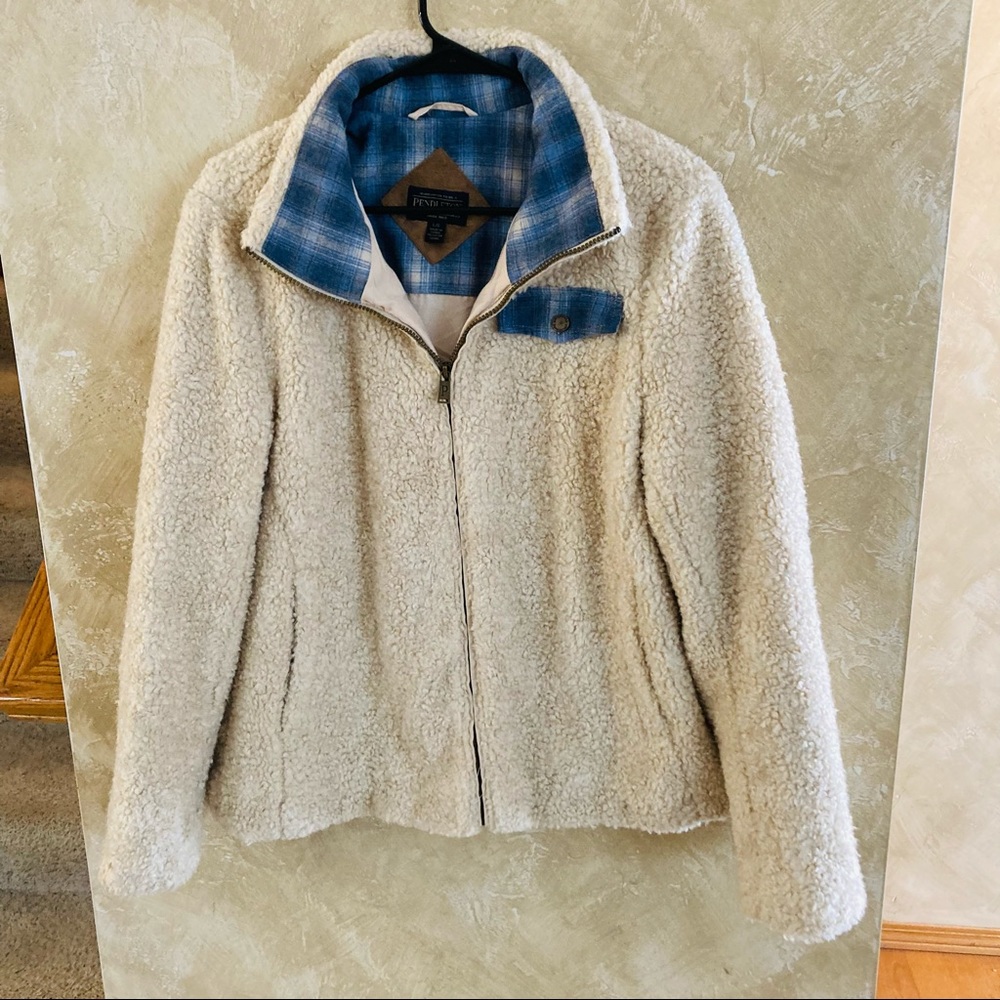 Pendleton Plaid Shearling Wool Shacket - image 1